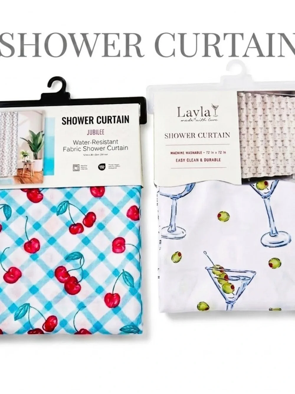 Layla Cherry and Martini Design Shower Curtain ( 1 item)